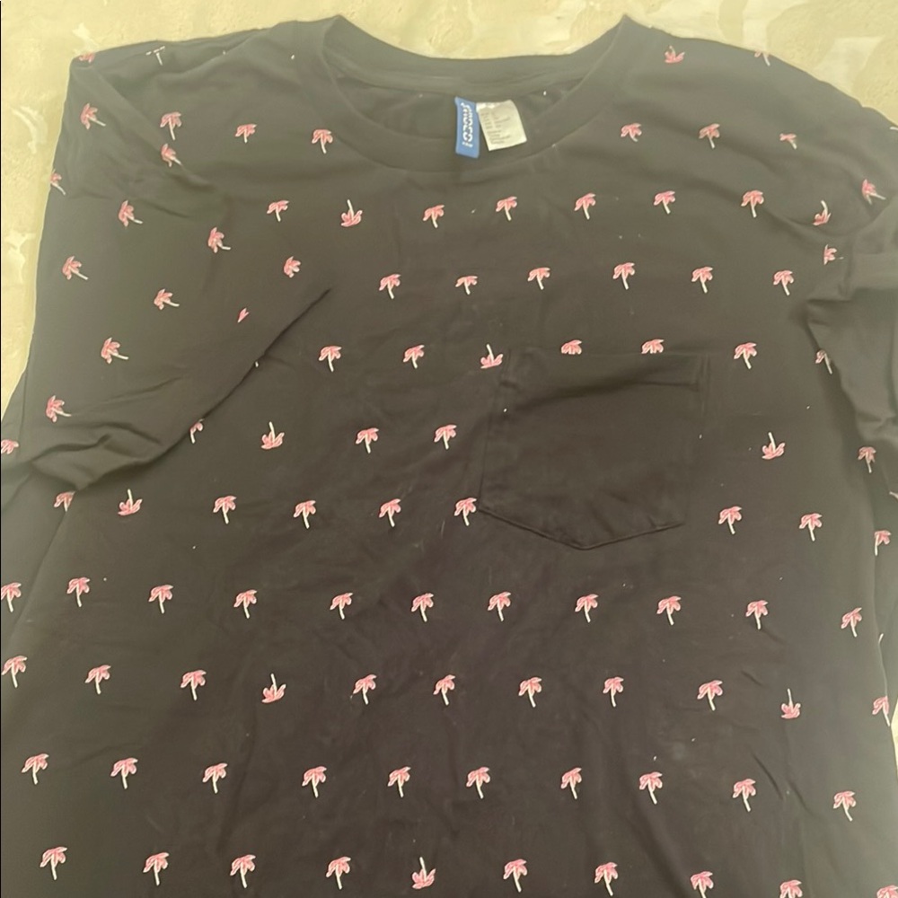 Black and Pink Patterned Men's Shirt